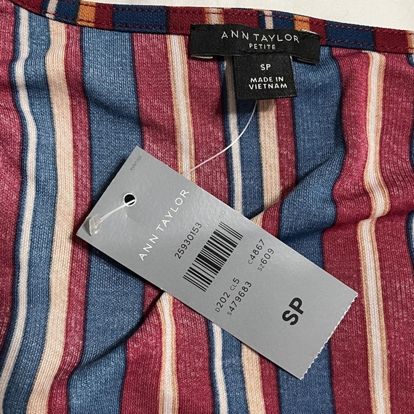 Ann Taylor Long Sleeve Striped Top Size SP NWT - Picture 9 of 9
